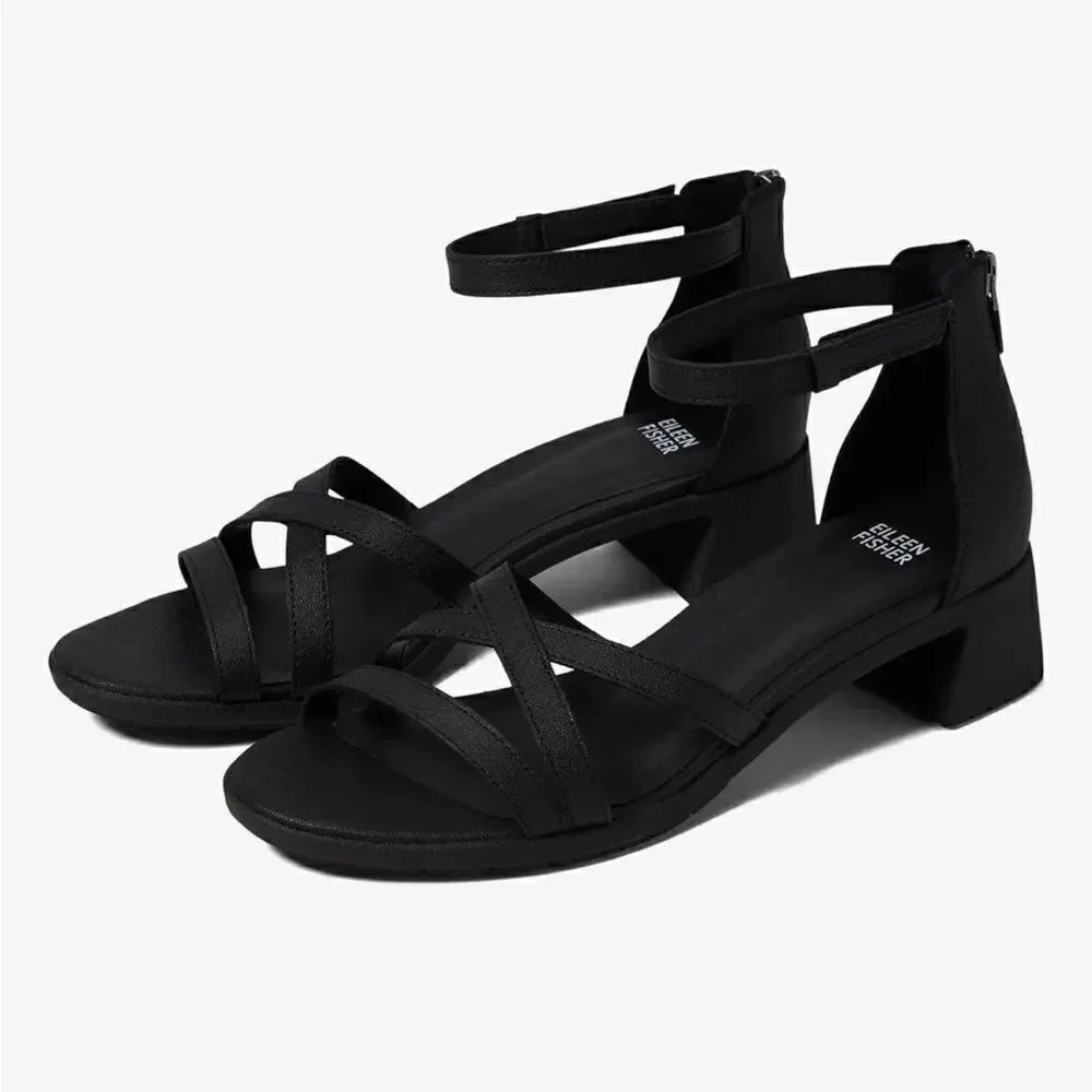 Eileen Fisher Noni Sandalsโwith Ankle Strap in Black, 7.5โNWOB